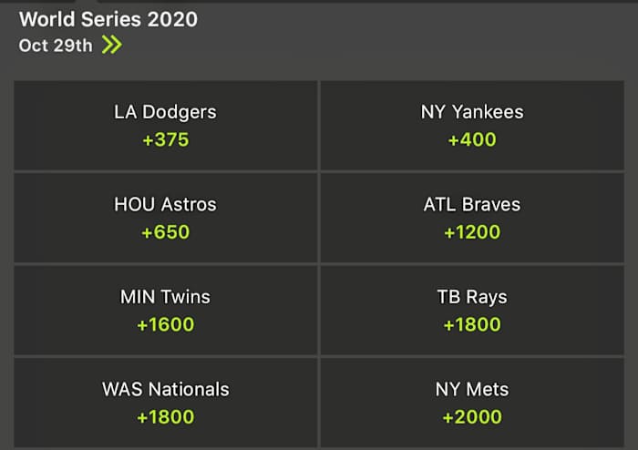 Odds via DraftKings Sportsbook